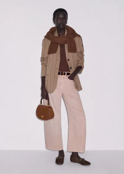 Me+em Cropped Exaggerated Tapered Jean Blush Pink Wash