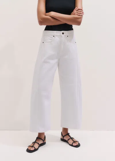 Me+em Cropped Exaggerated Tapered Jean Soft White Wash In Multi