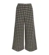 Me+em Houndstooth Crop Kick Flare Trouser In Black