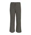 Me+em Houndstooth Crop Kick Flare Trouser In Black