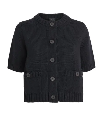 Me+em Cropped Short-sleeve Cardigan In Black
