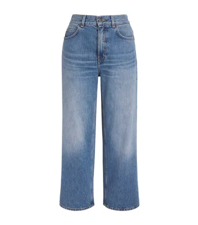Me+em Cropped Straight Jeans In Blue