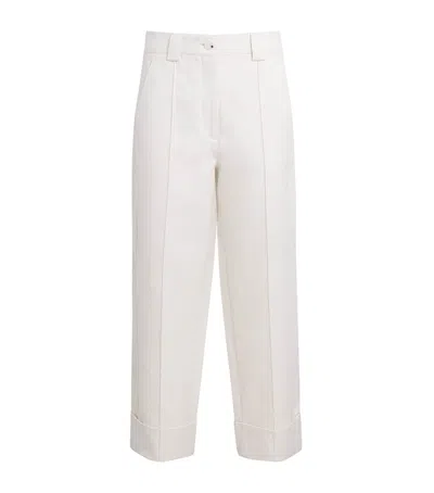 Me+em Cropped Straight Trousers In White