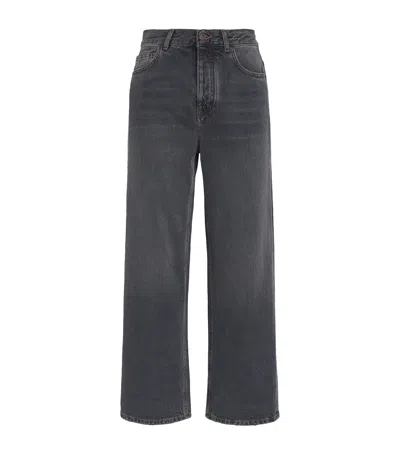 Me+em Cropped Straight-leg Jeans In Gray