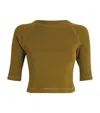 Me+em Cropped Ultimate Raglan T-shirt In Green