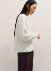 Me+em Curve Hem Sweater In Pale Cream