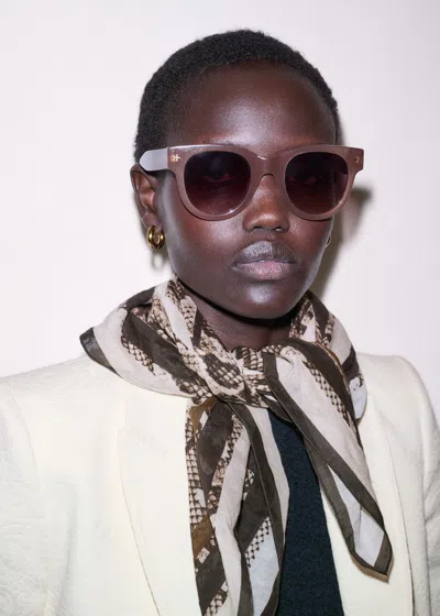 Me+em D Frame Sunglasses Smokey Nude In Orange