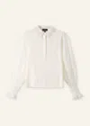 Me+em Daisy Embroidered Edge Layering Blouse In Cream