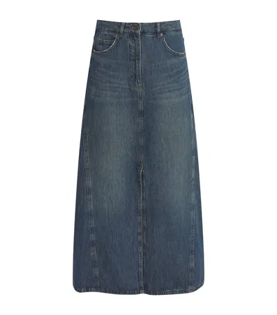 Me+em Denim A-line Maxi Skirt In Blue