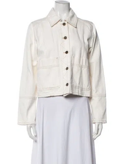 Pre-owned Me+em Denim Jacket In White