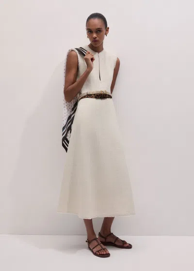 Me+em Desk-to-dinner Fit And Flare Maxi Dress Cream In Multi