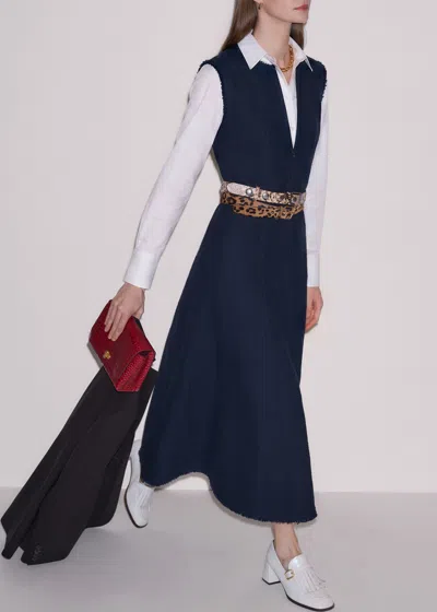 Me+em Desk-to-dinner Fit And Flare Maxi Dress Navy In Blue