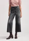 Me+em Distressed Low-rise Baggy Crop Jean In Charcoal