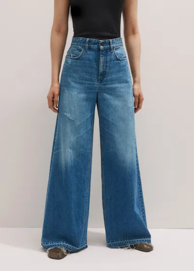 Me+em Distressed Ultimate Wide-leg Jean Authentic Blue