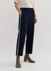 Me+em Dna Slim Crop Side Stripe Track Pant In Navy