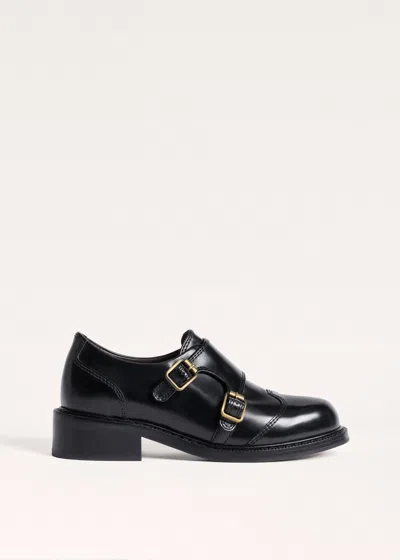 Me+em Double Buckle Shoe Black In Blue