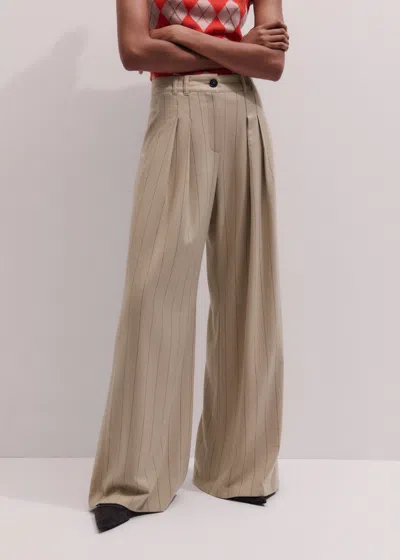 Me+em Double Pleat Pant In Neutral