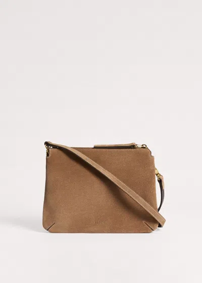 Me+em Double Pouch Crossbody Hazelnut In Brown