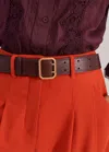 Me+em Double Prong Hips-to-waist Belt In Warm Chocolate