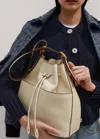 Me+em Drawstring Bucket Bag In Buttermilk