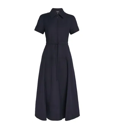 Me+em Drawstring Midi Shirt Dress In Black