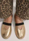 Me+em Elasticated Strap Mary Jane In Gold