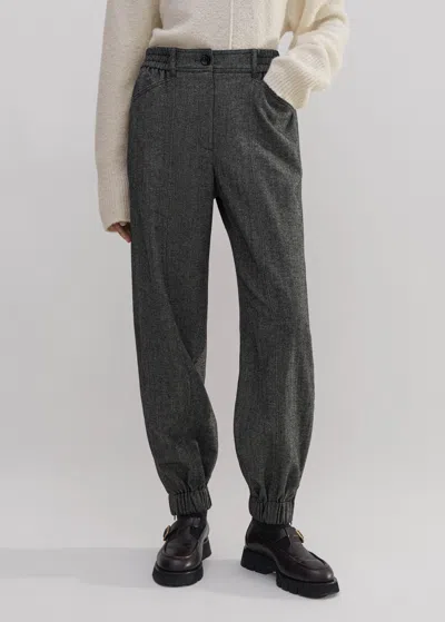 Me+em Elasticated Waist Tapered Pant In Herringbone