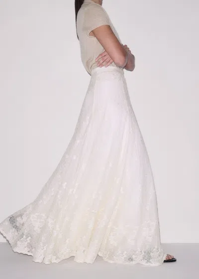 Me+em Embroidered Tulle A-line Maxi Skirt Light Cream In White