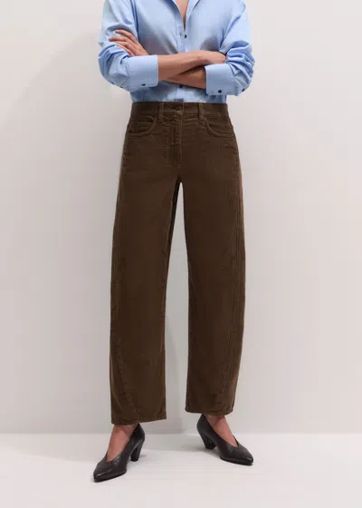 Me+em Engineered Barrel Trouser Bronzed Brown In Multi