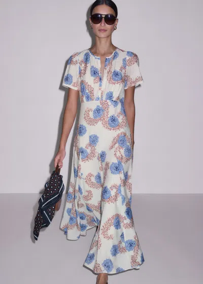 Me+em Entwining Botanical Print Maxi Dress + Slip Light Cream Multi