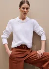 Me+em Essential Crop Sweater In White