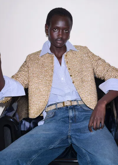 Me+em Event Ready Crop Jacket Gold Multi