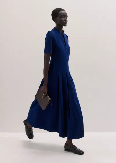Me+em Fit And Flare Maxi Dress Jewel Blue In Pattern