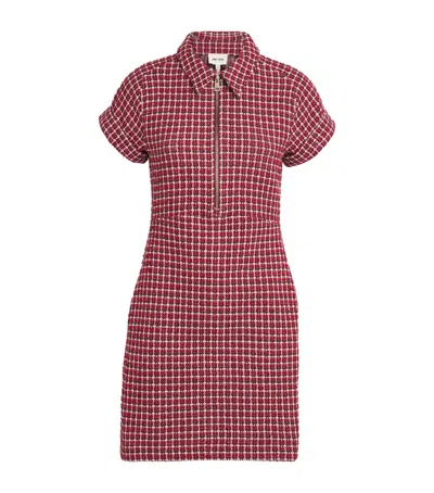 Me+em Fit-and-flare Jacquard Mini Dress In Red