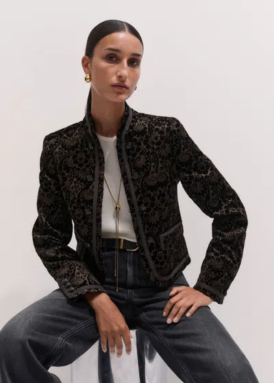 Me+em Fitted Evening Jacket Dark Chocolate Brown In Black