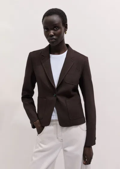 Me+em Fitted Patch Pocket Blazer Cocoa Brown