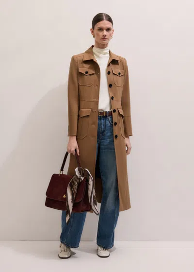 Me+em Fitted Utility Trench Coat Light Walnut Brown