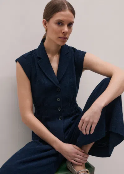 Me+em Fitted Vest In Blue