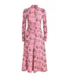 Me+em Graphic Ribbon Floral Print Midi Dress In Pink