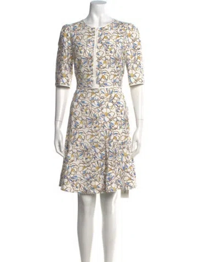Pre-owned Me+em Floral Print Knee-length Dress In Neutral