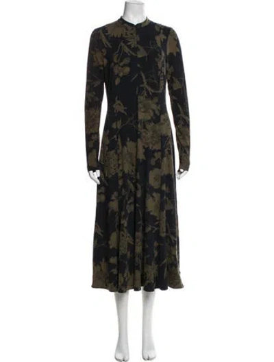 Pre-owned Me+em Floral Print Long Dress In Blue