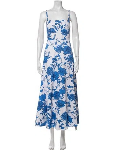 Pre-owned Me+em Floral Print Long Dress In Blue