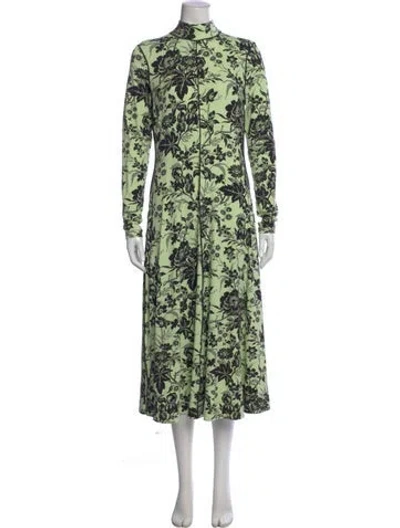 Pre-owned Me+em Floral Print Long Dress In Green