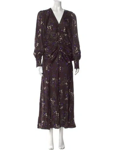 Pre-owned Me+em Floral Print Long Dress In Multi