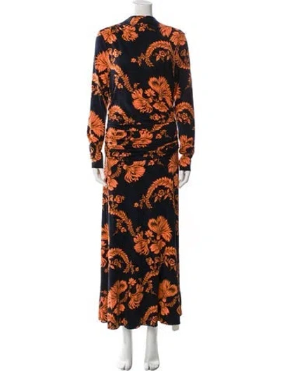 Pre-owned Me+em Floral Print Long Dress In Multi