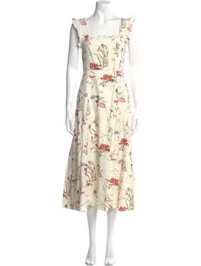 Pre-owned Me+em Floral Print Long Dress In Neutral