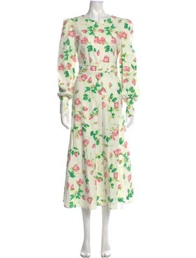 Pre-owned Me+em Floral Print Long Dress In Neutral