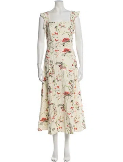 Pre-owned Me+em Floral Print Long Dress In Neutral