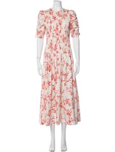 Pre-owned Me+em Floral Print Long Dress In Neutral