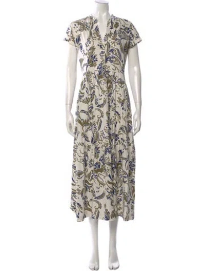 Pre-owned Me+em Floral Print Long Dress In Neutral